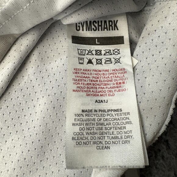Gymshark Shirt Mens Large Gray Camo Performance Athletic Mesh Training A2A1J - Picture 3 of 9